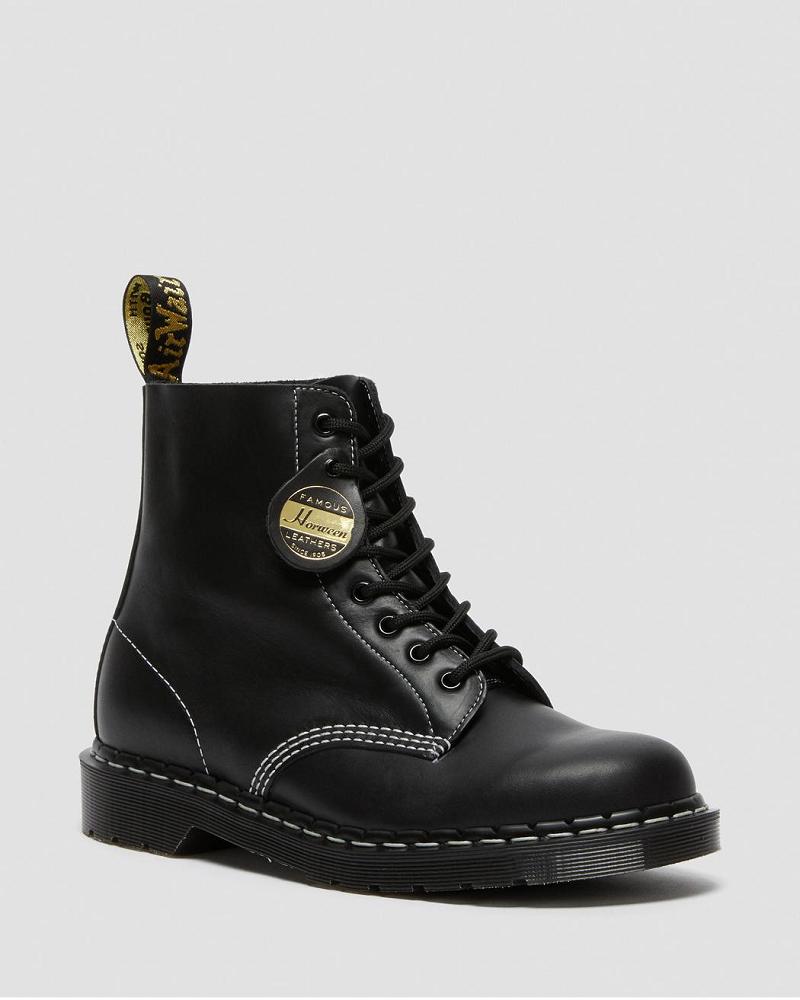 Dr Martens 1460 Pascal Made in England Cavalier Leren Veterlaarzen Heren Zwart | NL 282JPQ